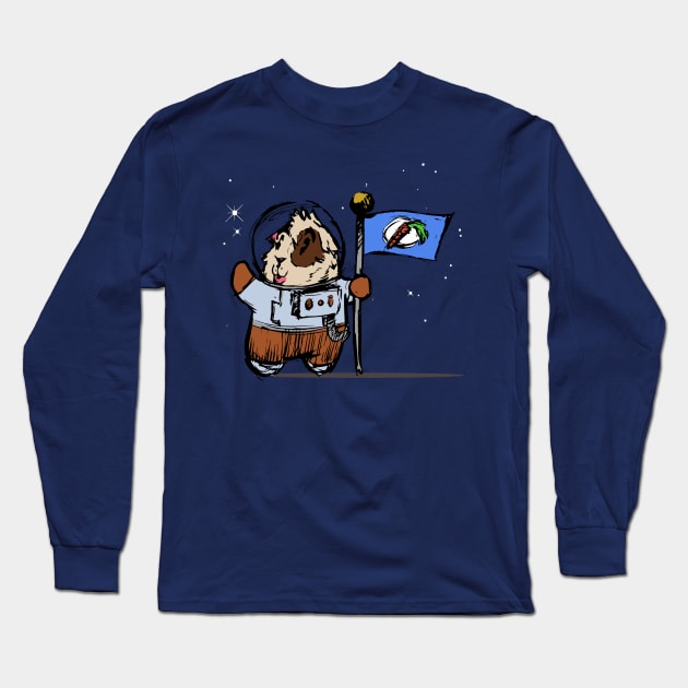 Astronaut Guinea Pig Long Sleeve T-Shirt by GuineaPigArt